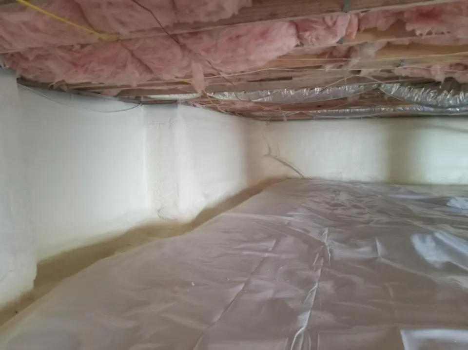 Crawl space encapsulation with closed-cell spray foam for Attic Insulation in Myrtle Beach